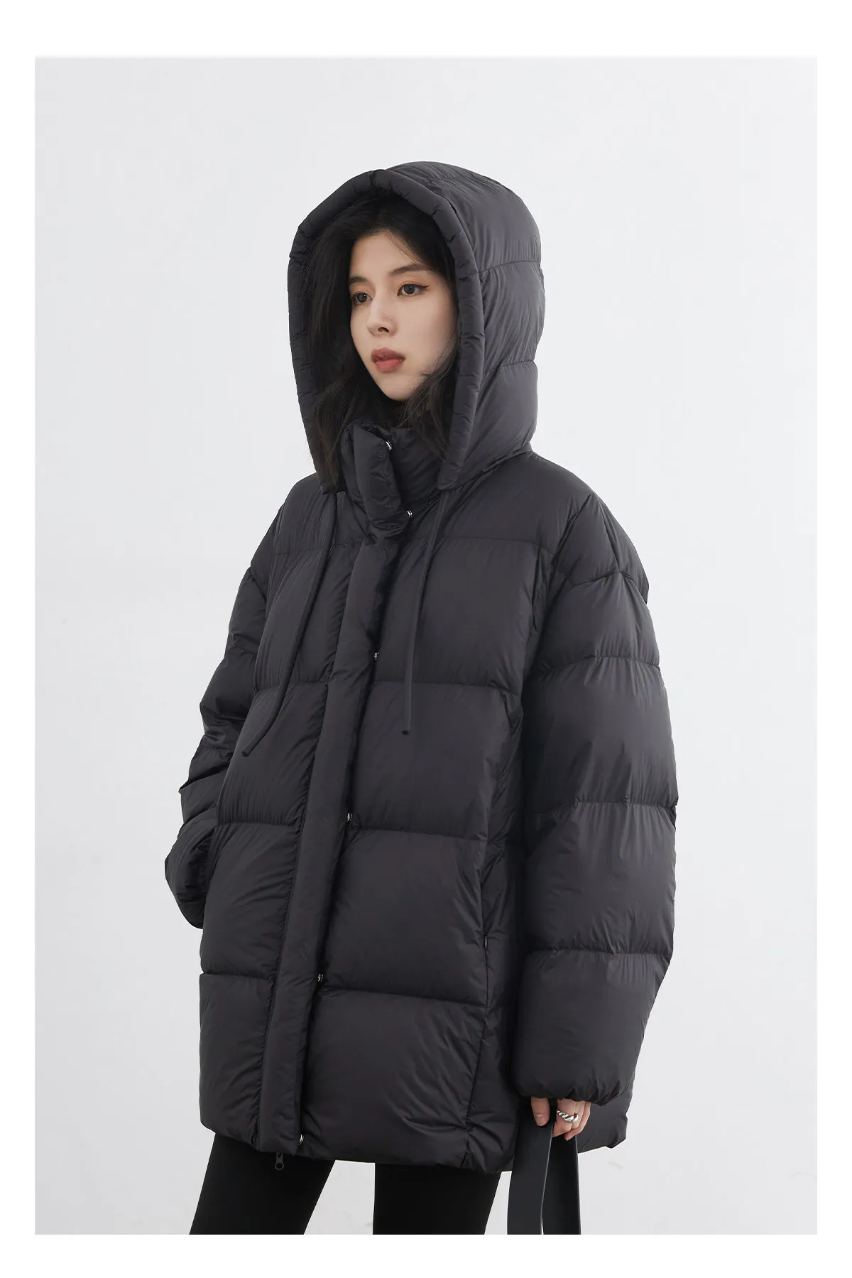 CHIC VEN New Women Down Jacket Solid Loose Casual Hooded Ladies Down Jacket for Woman 90 White Duck Down Coat Autumn Winter 2025