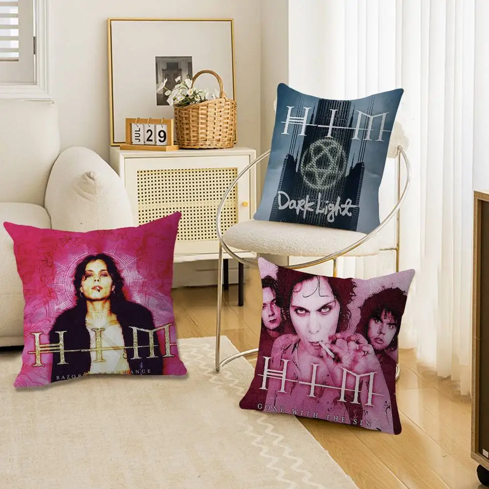 أغطية وسائد روك باند لها، غطاء وسادة لطيف على شكل أريكة كرتونية لتزيين المنزل بطباعة على الوجهين #3