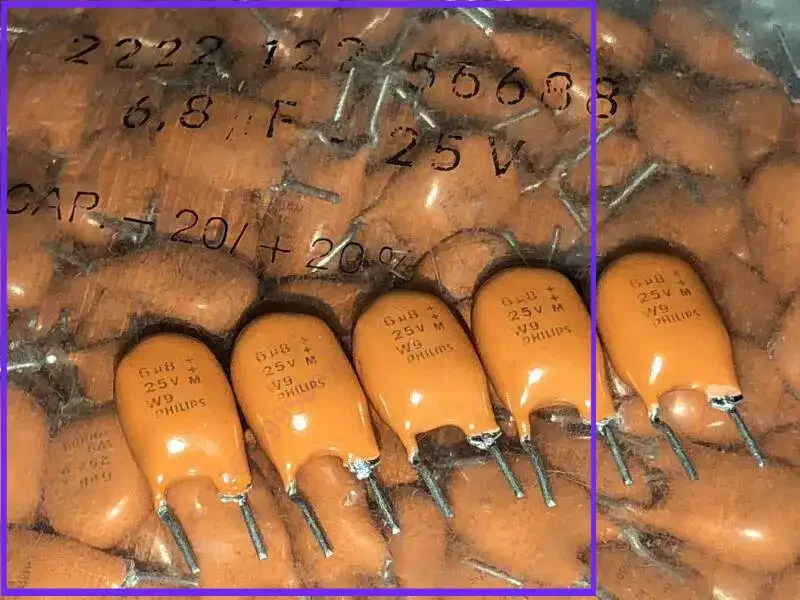 for PHILIPS 6.8uF 25V Solid Tantalum Capacitor  30pcs
