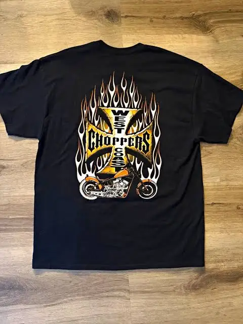 West Coast Choppers Übergroßes Unisex-T-Shirt aus Baumwolle im Y2K-Stil, kurz, weich, mit Grafikdruck, Rundhalsausschnitt, für Männer und Frauen, Streetwear, trendig, weich – Detail 4