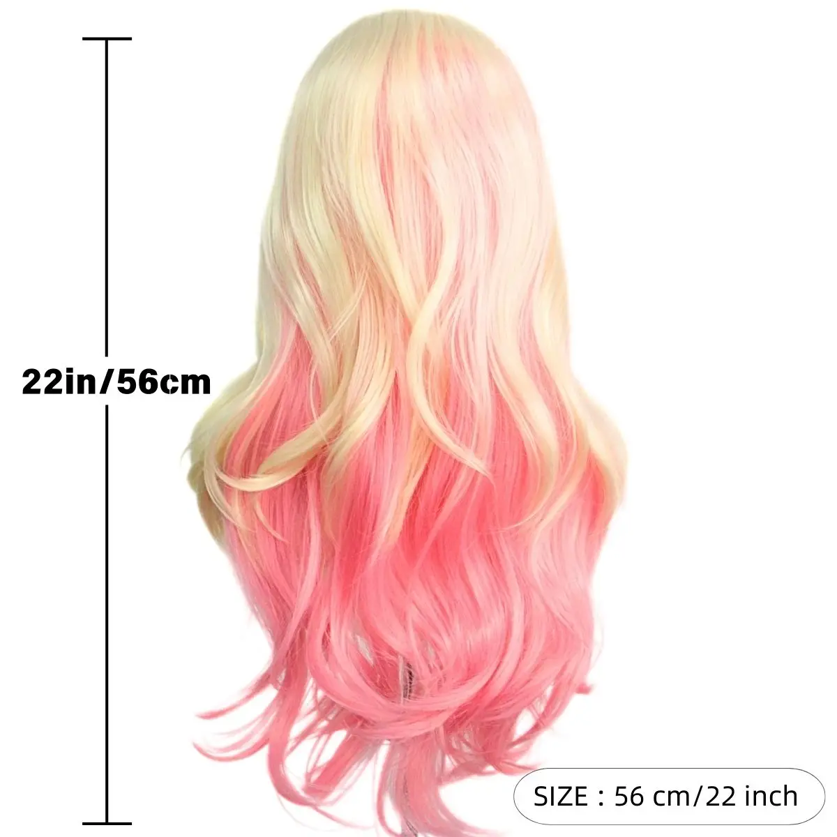 Anxin Modieus product Roze licht goud Meisjes Lolita Cosplay Party Synthetische pruiken voor vrouwen Dagelijks gebruik