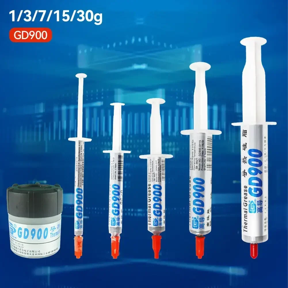 

High Performance Thermal Grease Syringe Thermal Grease Paste GD900 Heatsink Compound Grease For CPU CN30 3/5/7/15/30g 4.8W/M-K