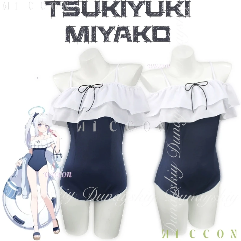 Halloween Costume Blue Archive Game Tsukiyuki Miyako Cosplay The RABBIT1 With The Dark Swimsuit With Carnival Outfit Adulto