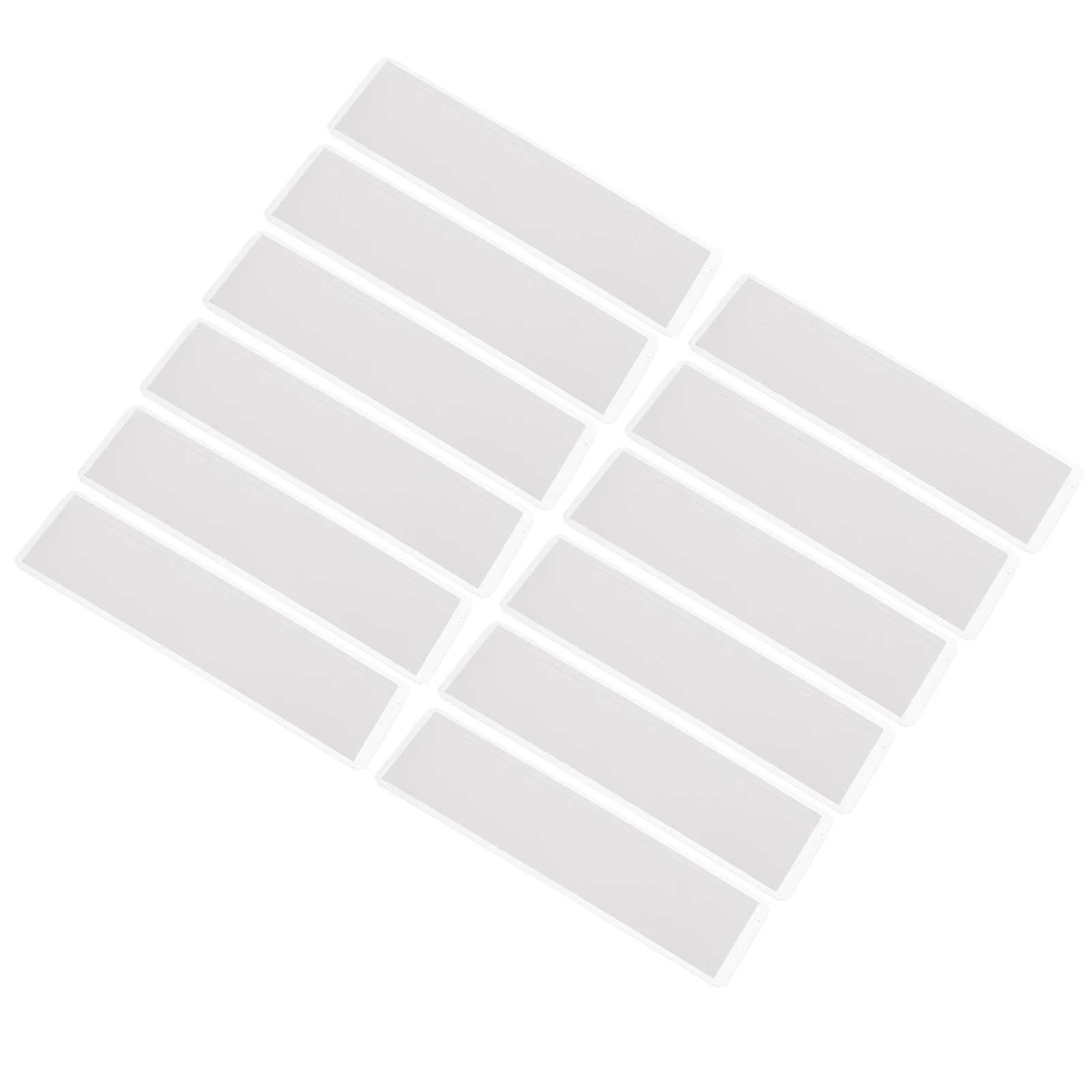 

12 Acrylic Wall Nameplates 50 White Cards 118x433in Transparent Label Holders Adhesive Pockets Office Library Classroom Cubicle