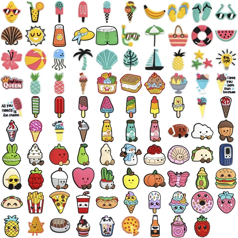 

93-115 Pieces Bulk Shoe Charms for Crocs Accessories Popsicle Shoes Charm for Croc Decorations Pins Men Jeans Woman Clogs Clips