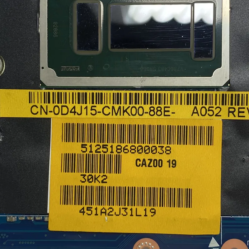 CN-0D4J15 0D4J15 D4J15 com CPU SR366 I7-7560U para Dell XPS 9360 Laptop Motherboard CAZ00 LA-D841P 100% totalmente testado funcionando bem