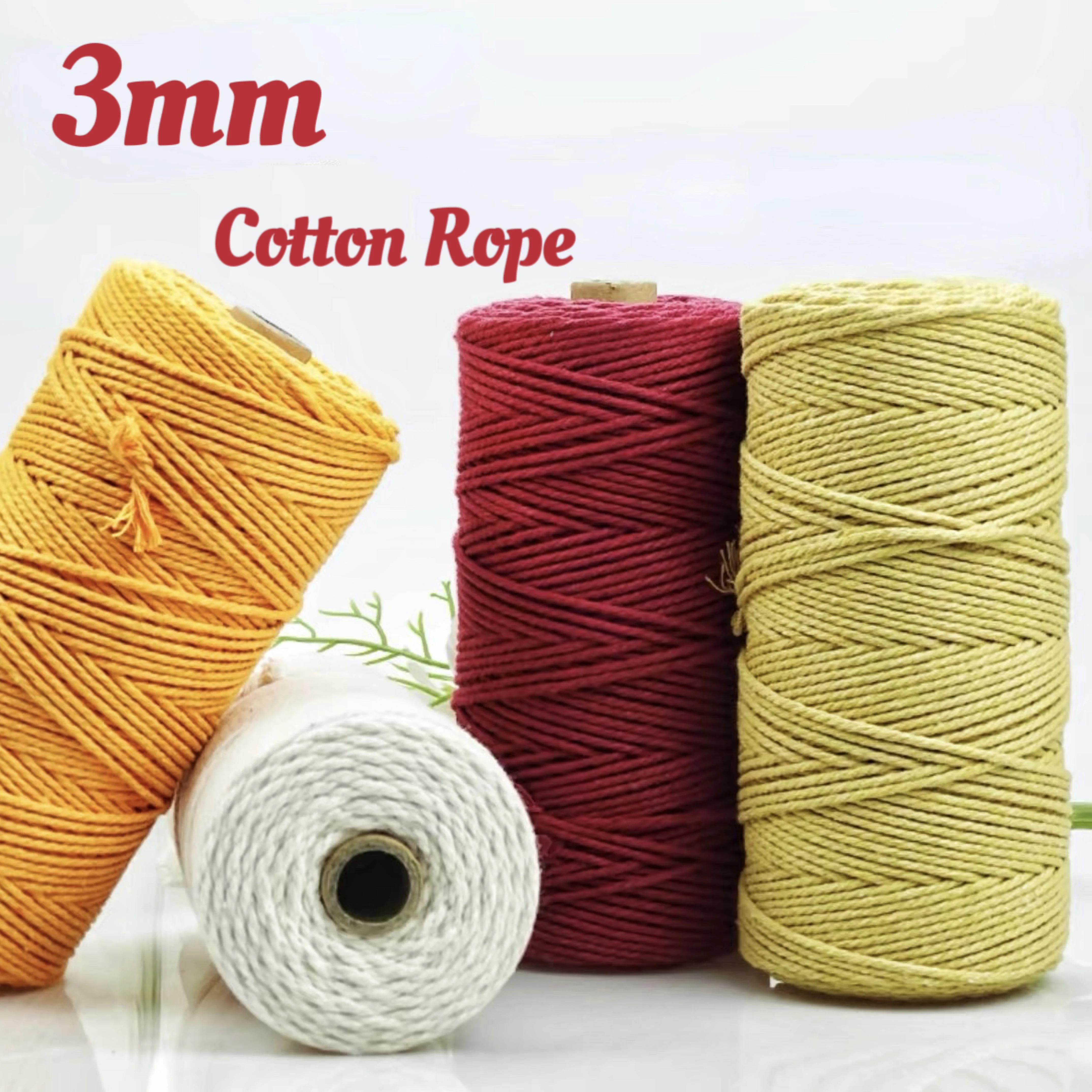 Handmade boho decor 3mm 10 Meters Macaronel Cotton Cord Braided Crafts Handwork DIY Home Wedding Party Decoration Supply