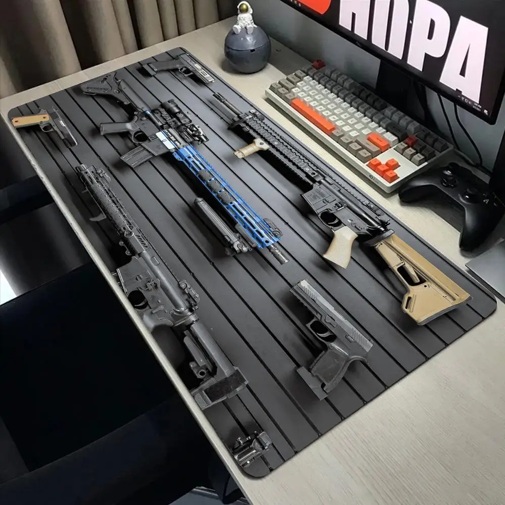 

Gun parts assembly Large Mouse Pad XXL Desk Mat Non-Slip Rubber Base Gaming Keyboard and Mouse Stitched Edges for Home and game