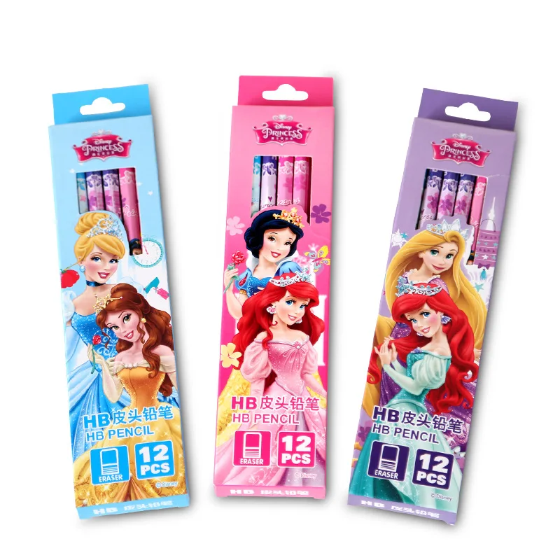 Disney Princess Series HB Pencil Anime Primary School Student Stationery Snow White Cute Cartoon Children\'s School Supplies