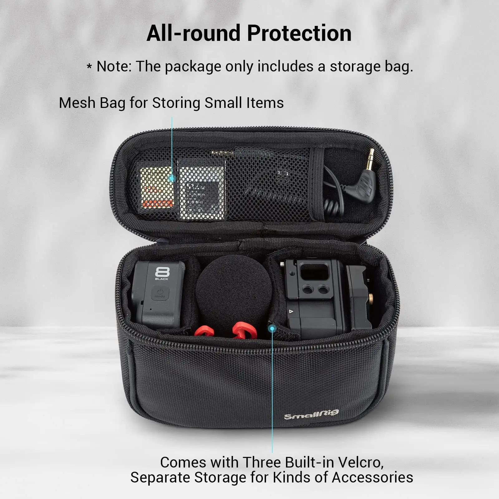 SmallRig Storage Bag for Follow Focus/Action Camera for Insta360 /Microphones/LED Lights and Batteries Camera Accessories