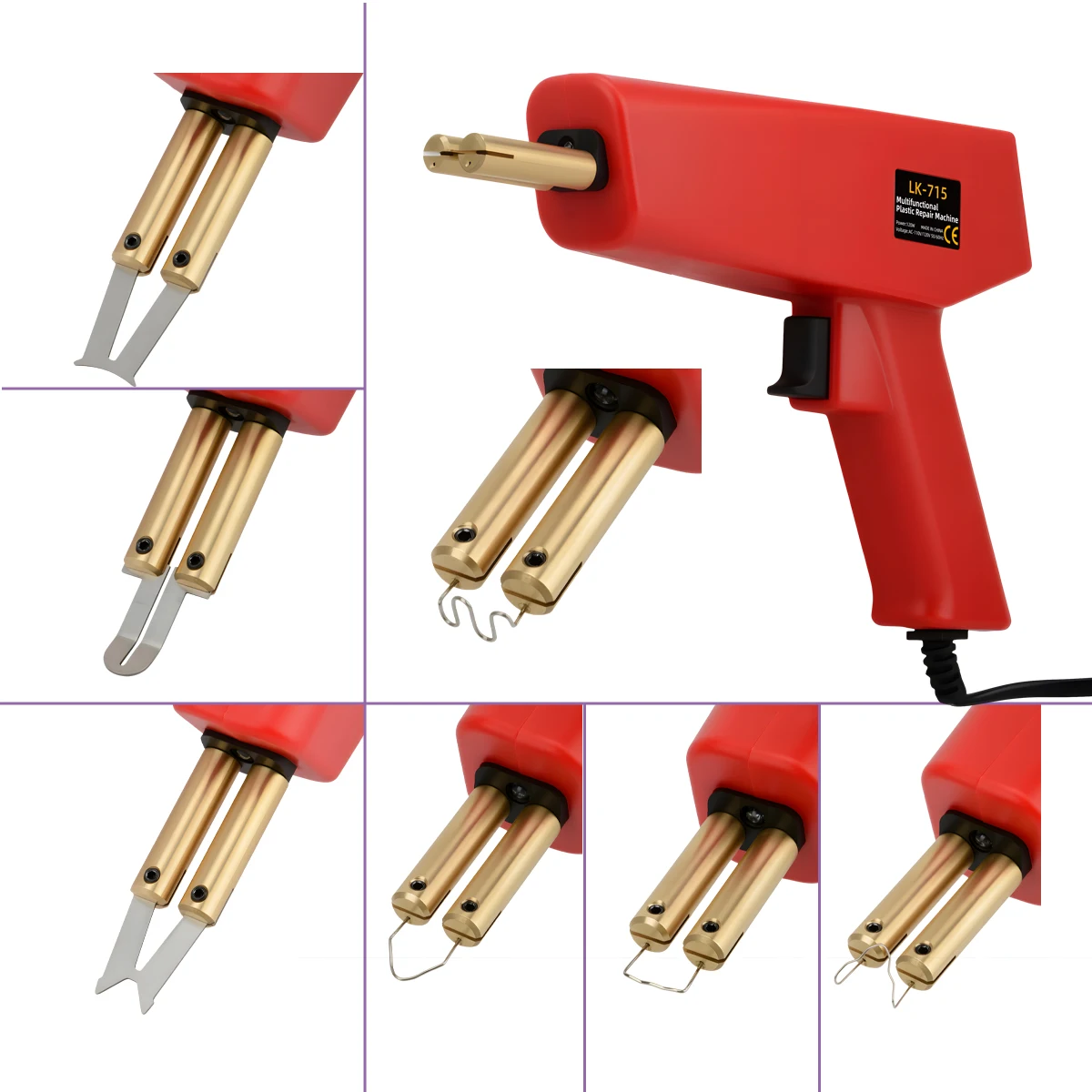 RTS 715 Multi-Function 2-in-1 Electric Hot Stapler Plastic Welder 110V/220V Staples Mesh Plastic Welder Kit for Car Bumper Kayak