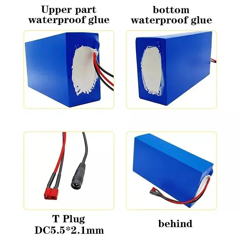 Batería de litio 13S6P für bicicleta eléctrica, motor de 18650 W-1000 W, DC 1200 V, mit 25A BMS und cargador 2A, 48 V, 20 Ah, 54,6