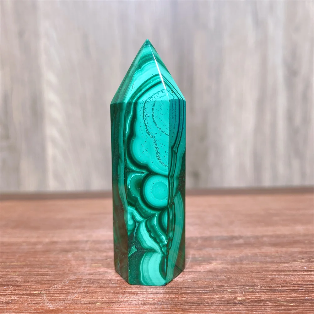 High Quality Natural Malachite Crystal Tower Hexagonal Obelisk Column Energy Healing Meditation Reiki Home Decor Lucky Gifts