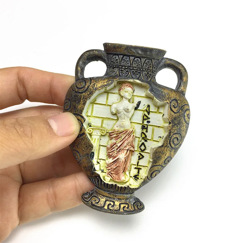 Greek Amphora 3D Resin Fridge Magnet Aphrodite Souvenir Home Decor Magnet for Refrigerator Room Decoration Greece Theme