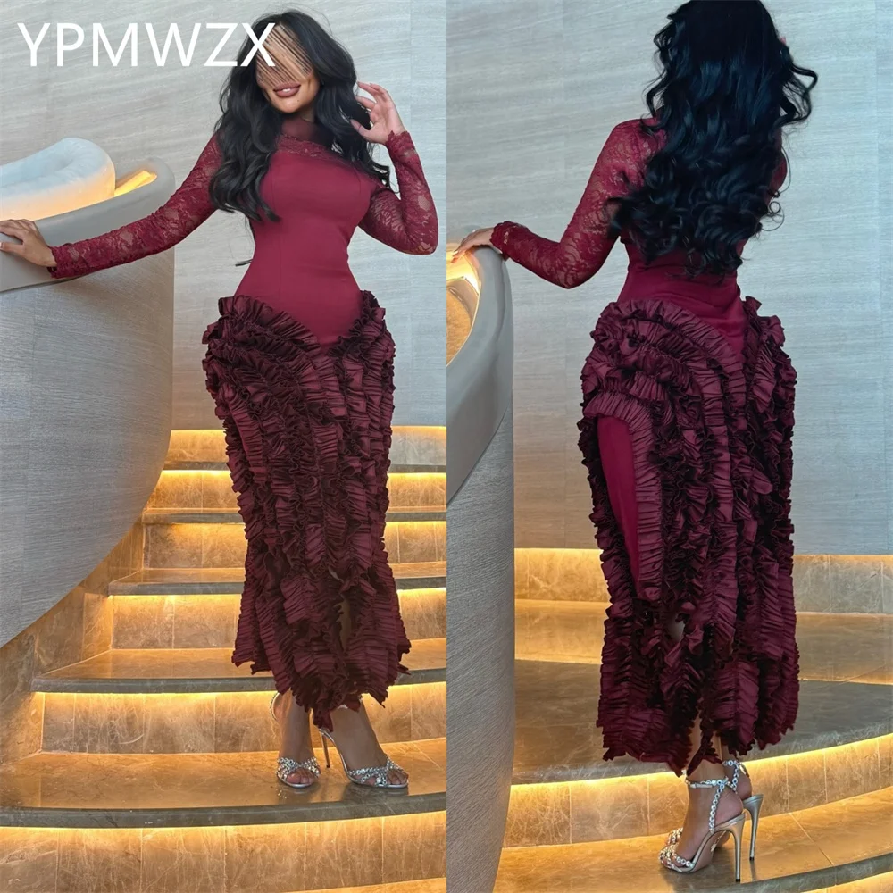 

Customized Prom Gown Formal Evening Dress YPMWZX Asymmetrical Column Floor Length Skirts Bespoke Occasion Dresses Women Party Oc