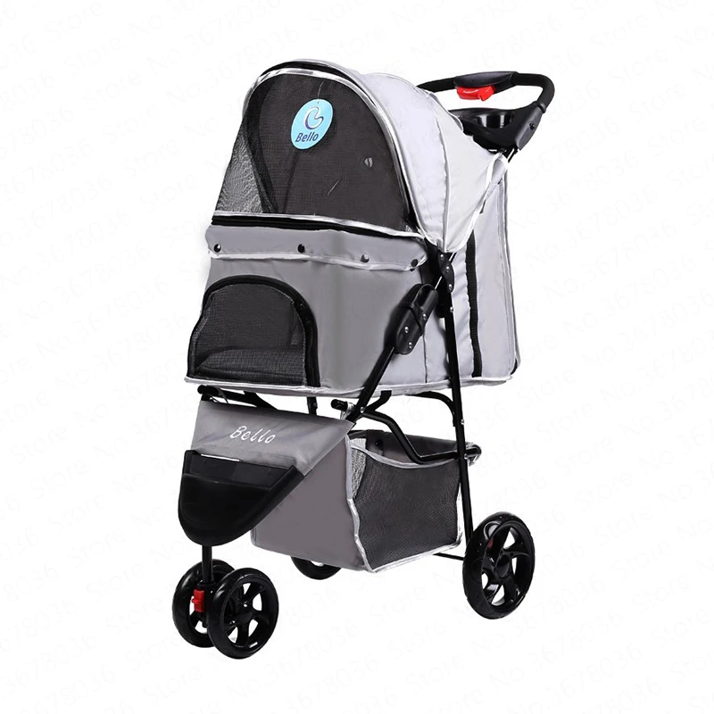 

Pet Stroller Lightweight Folding Pet Stroller Dog Out of The Wagon Three Wheels Pet Carrier Large Space Dog Car Carrier