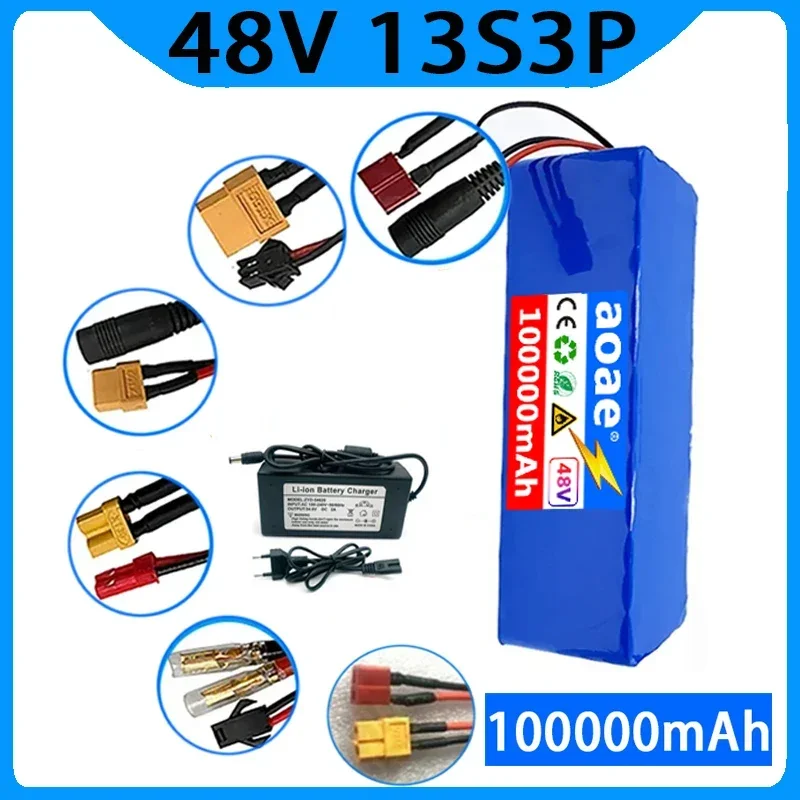 

New 48V 100Ah 20000W 13S3P Lithium ion Battery Pack 100Ah For 54.6v E-bike Electric bicycle Scooter with BMS