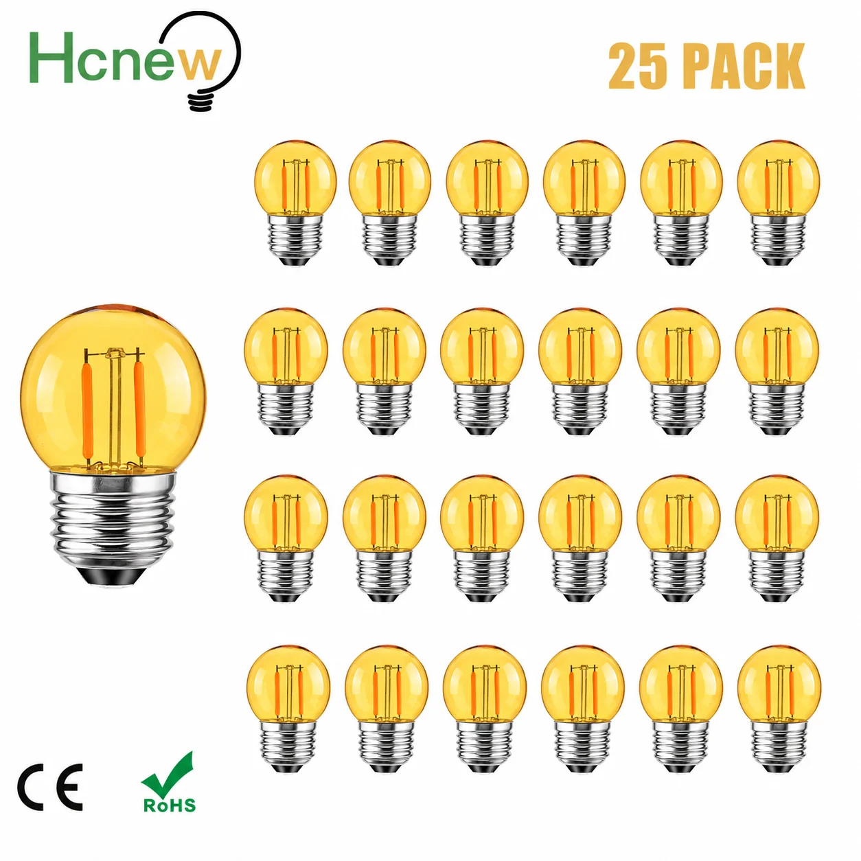 Retro Amber G40 E27 LED Dimming Bulb 220V 1W Globe Warm Yellow 2200K Replaceable Pendant Light String Lamp Decoration Home