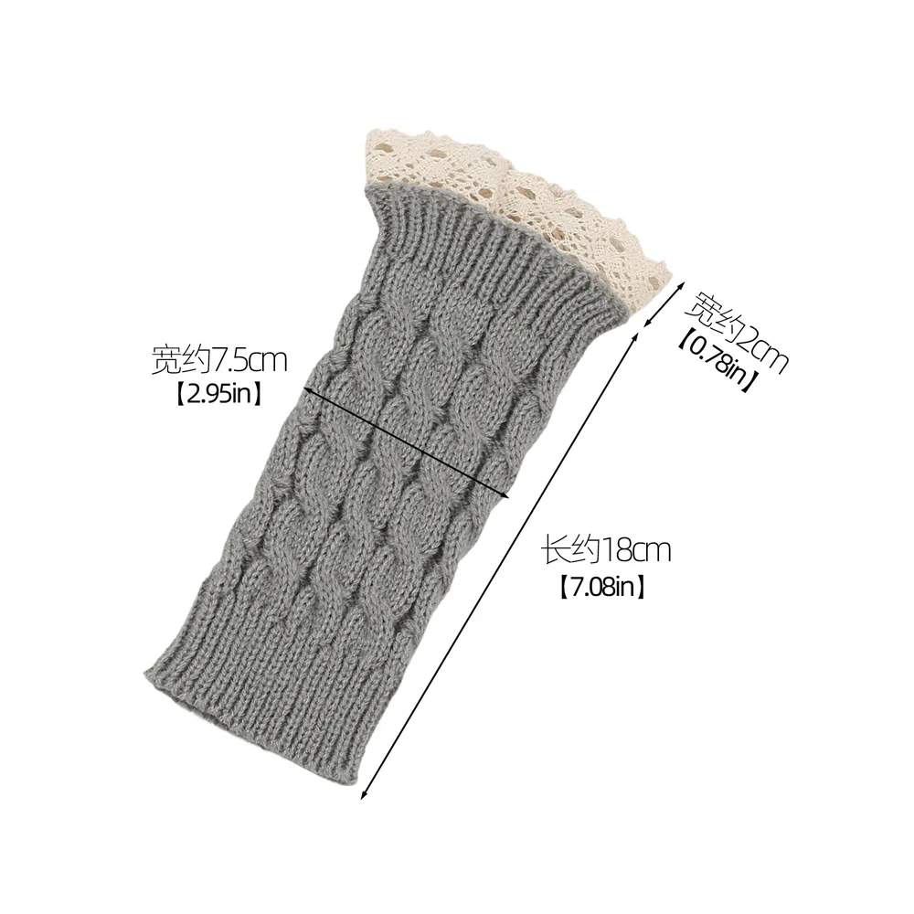 Luvas sem dedos de renda, luvas de inverno acrílicas sem dedos, luvas de meio dedo tricotadas para escrita em tempo frio, uso diário