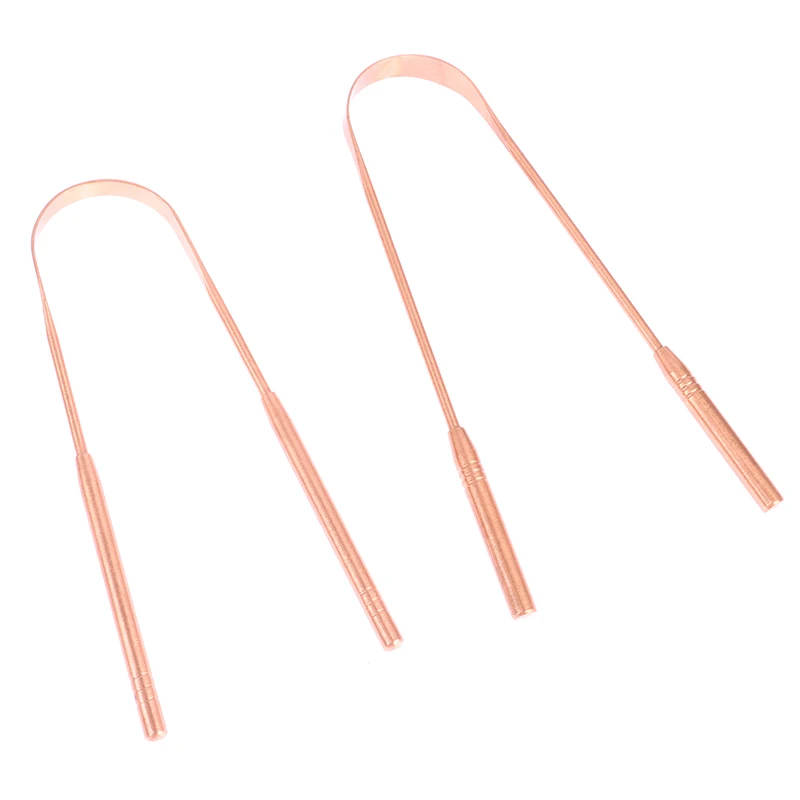 Hot Sale 1Pc Copper Tongue Scraper Cleaner Scraper  Toothbrush Dental Oral Care Hygiene Health Care Tool For Men Women