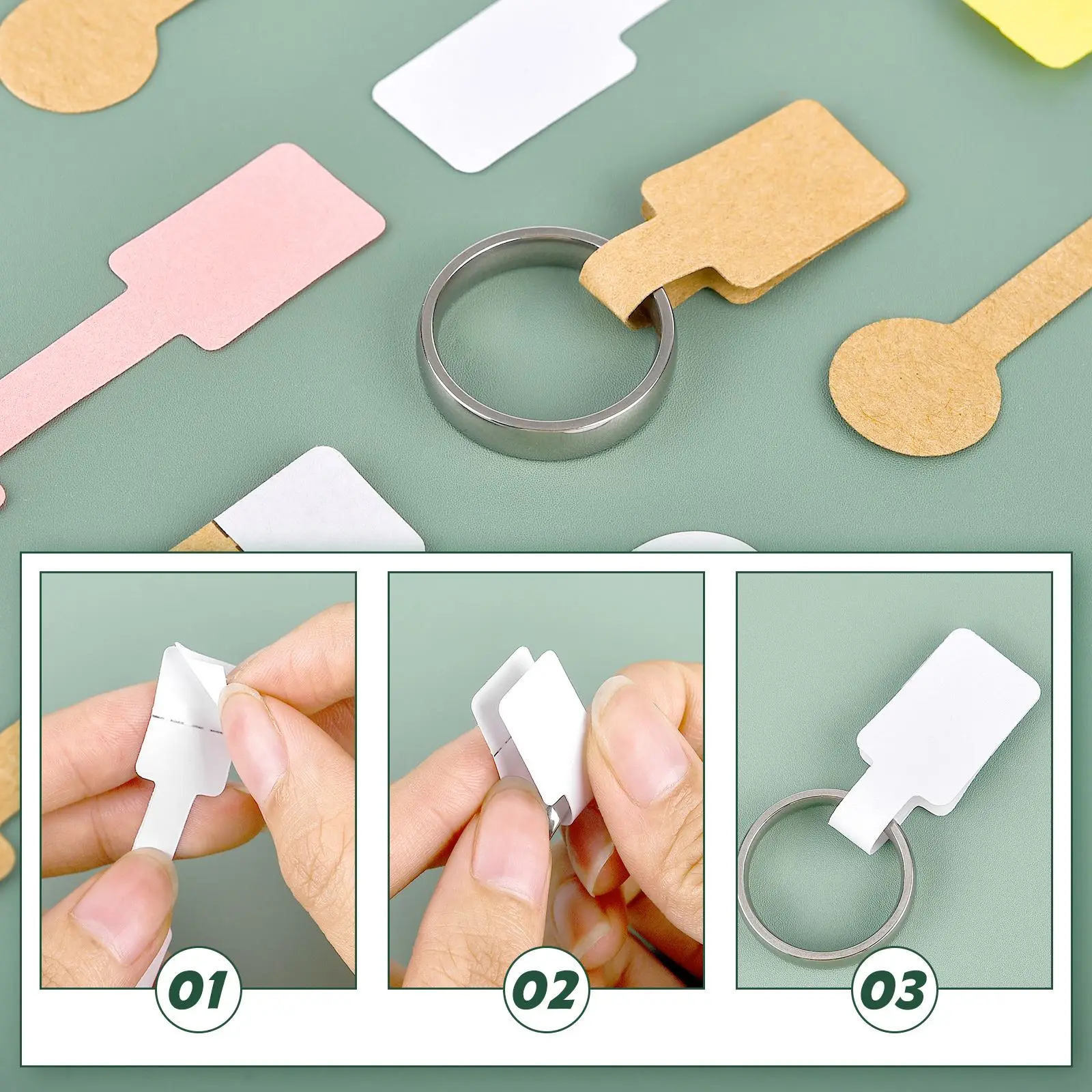 

100 шт., практичный размер, ценники, бирки, пустые ювелирные изделия, липкое ожерелье, кольцо, самоклеящаяся наклейка, браслет, дисплей, бирки, наклейки, бирка