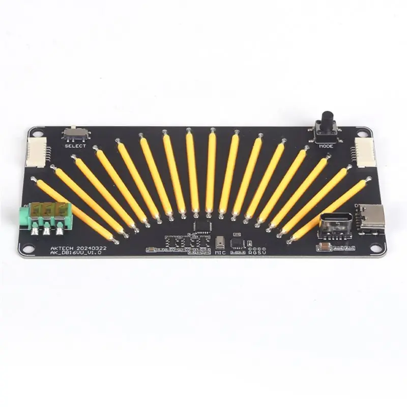 DTA4-AK-DB16VU Dual Channel Music Meter Level LED Music Spectrum VU Retro Level Indicator 16-Bit Music Spectrum Display