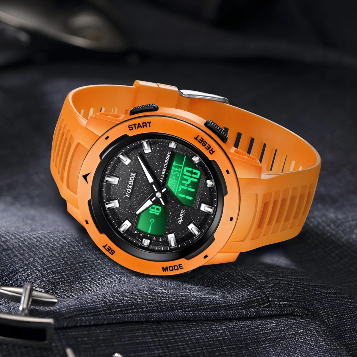 Foxbox New Men's Casual Sport Wristwatch Digital Quartz Chronograph Waterproof Luminous Shockproof with Date And Week Display