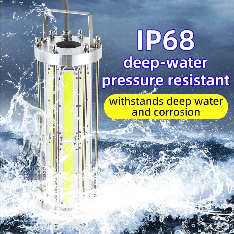Ip68 1000W 2000W 3000W Led Fishing Light 165V 265V Green Marine Boat Deep Sea Squid Tuna Lure Night High Power Waterproof Lamp