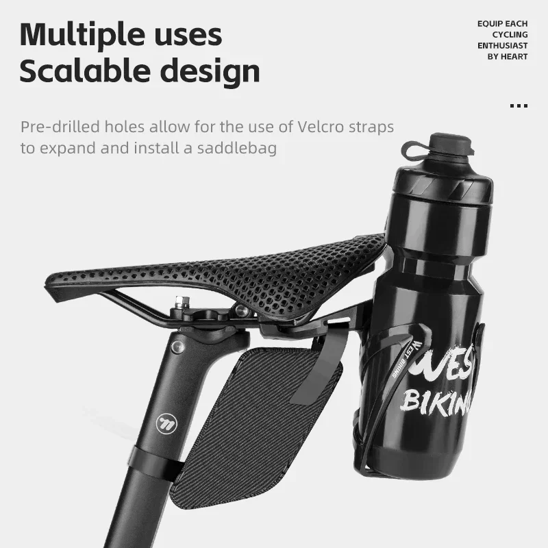 WEST BIKING Bicycle Water Bottle Cage Extension Mount for Bicycle Saddle Dual Bottles Rack Holder Adapted Base Bike Accessories