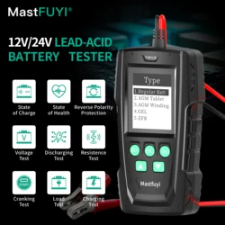 MASTFUYI Smart Battery System Tester 12V/24V Auto Motorcycle Truck System Analyzer 100-2000CCA Comprehensive Diagnostic Tool