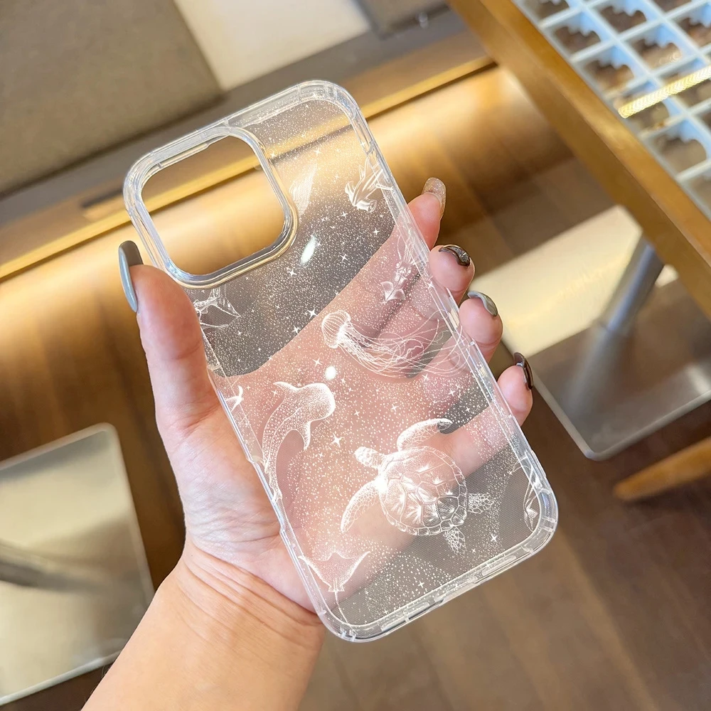 Phone Case For iPhone 17 16 15 14 13 12 11 Pro Air 16E 16Pro Max X XS XR SE2 7 8 Plus Seaside Cowboys Ocean Transparent Cover - náhled 4