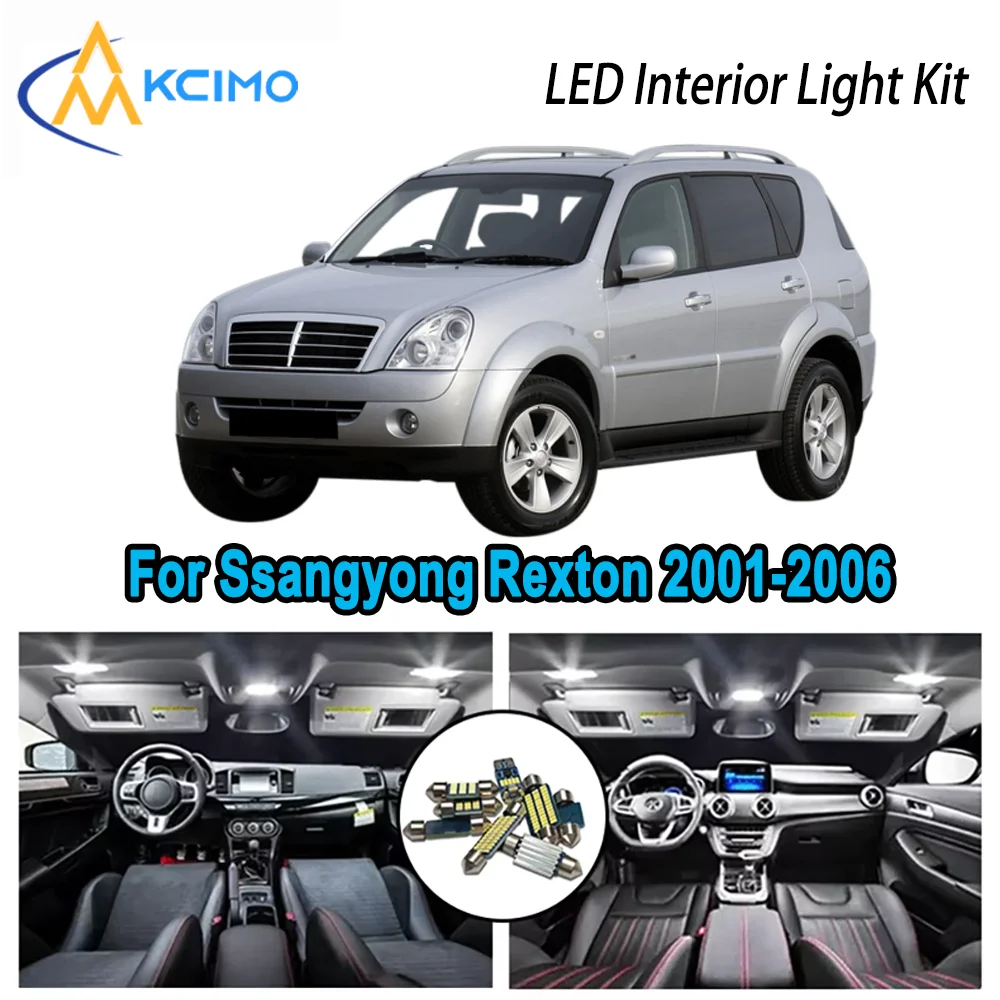 

High-Quality LED Interior Kit for Ssangyong Rexton 2001-2006 2002 2003 2004 Premium Error-Free Dome Map Trunk Automotive Lamps