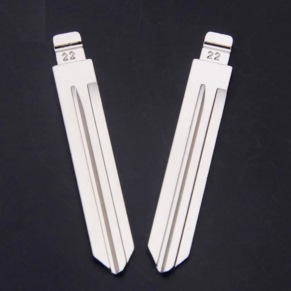 A56P-10Pcs/Lot NO.22 NSN14 Metal Blank Uncut Flip KD/VVDI Remote Key Blade For Nissan TIIDA Renault Subaru Infiniti
