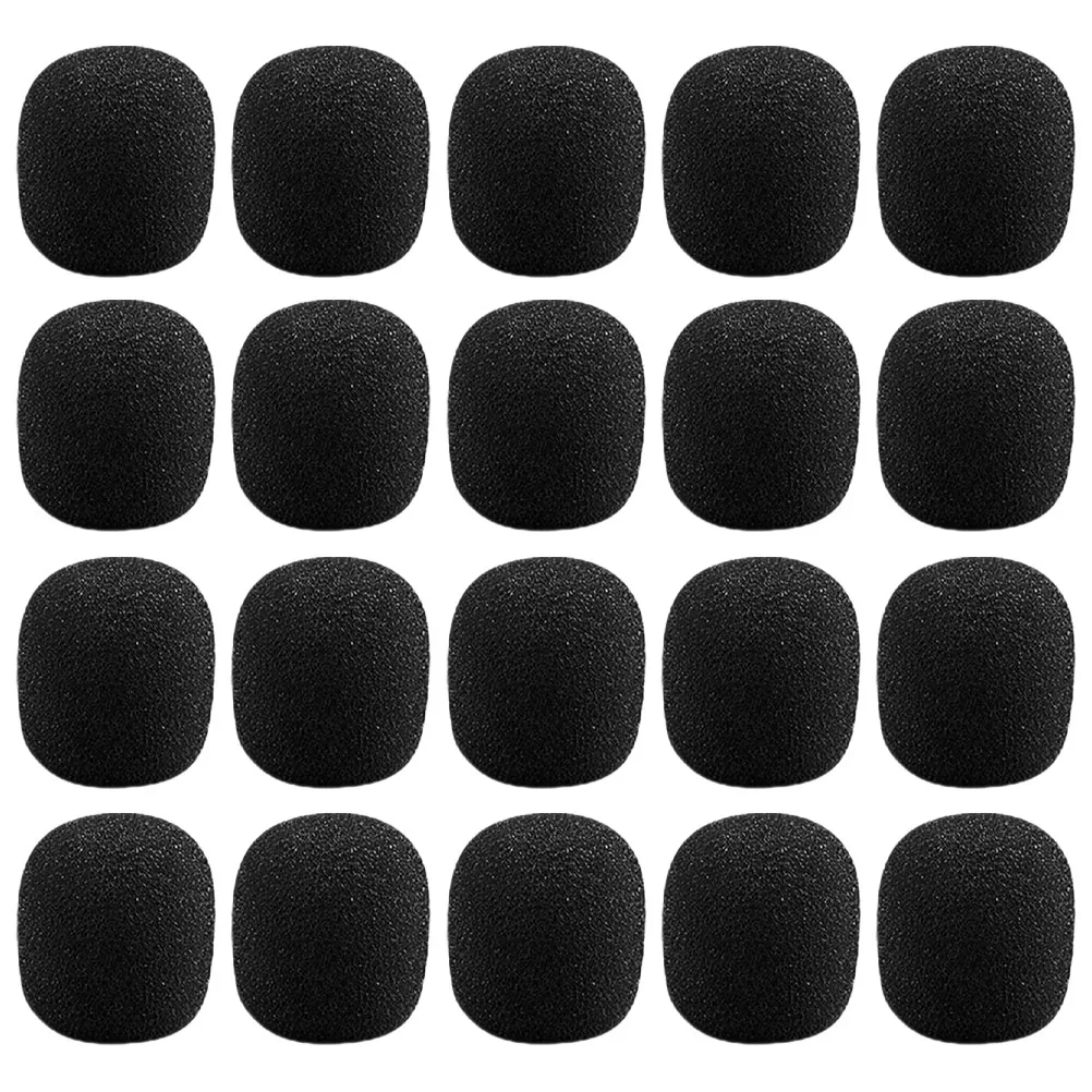 

20pcs Megaphone Sponge Cover 30x24x13mm Black Microphone Windscreen Protective Lapel Mic Accessories Practical Supply
