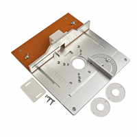 Aluminium Alloy Router Table Insert Plate 24.5x24cm With Flip Board And Miter Gauge For Wood Milling/Borehole Centre Positioning