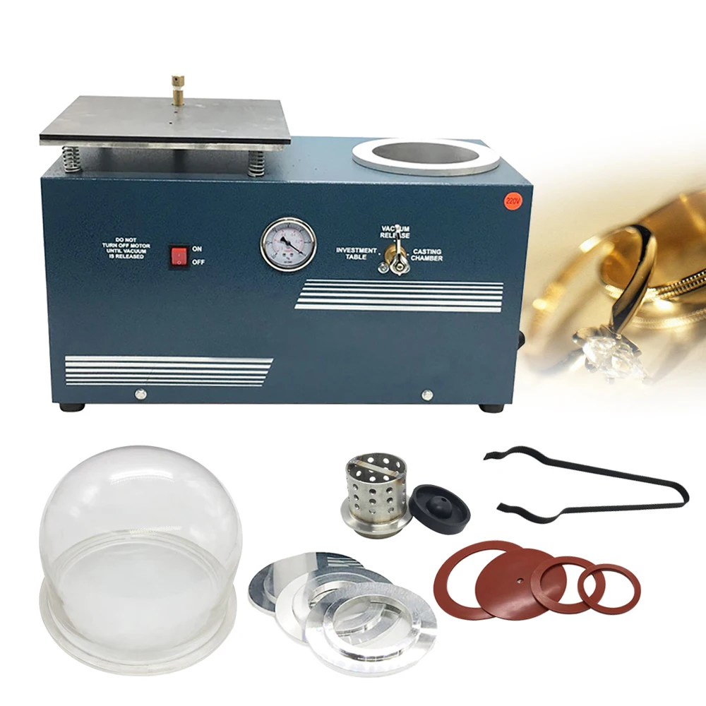 

2L Jewelry Cast Vacuum Investing Casting 5CFM Investment Machine Lost Wax Tools Jewelry Machine Equipment