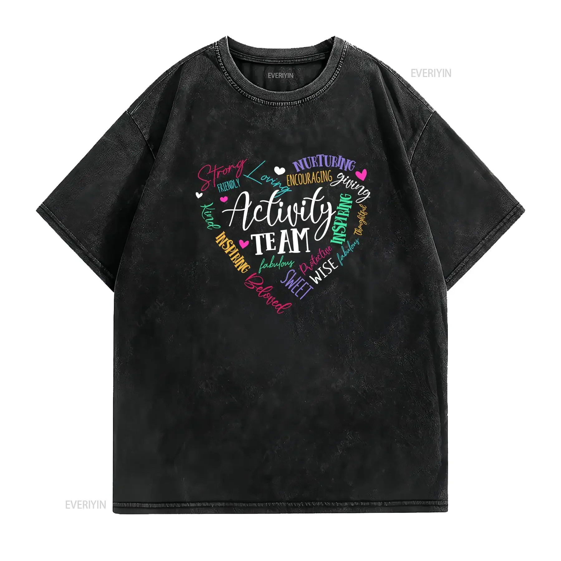 Activity Team Assistant Squad Professionals Week Director T Shirt vintage Washed Comfortable streetwear Casual Versatile