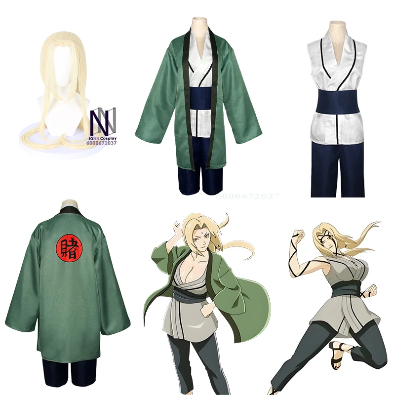

Tsunade Cosplay Costume Anime Cartoon Girls Women Kimono Christmas wig Halloween Carnival Suit
