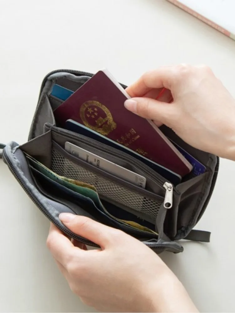 Bolsa de pasaporte de viaje de negocios para hombre, de gran capacidad estuche rígido, bolsa de almacenamiento de porte carte carteira, billetera para tarjetas