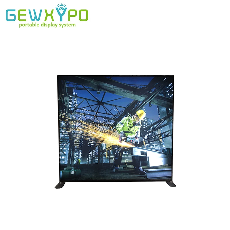 Expo Booth 8ft Wide 56mm Tube Tension Fabric Banner Advertising LED Backlit Backwall Stand With Single Side Graphic Printing