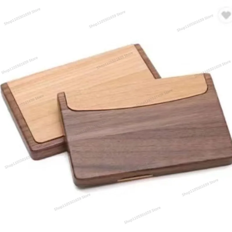 For Delicate Men's and Women's Walnut Maple Business Card Box Business Solid Wood Business Card Holder Business Card Desktop