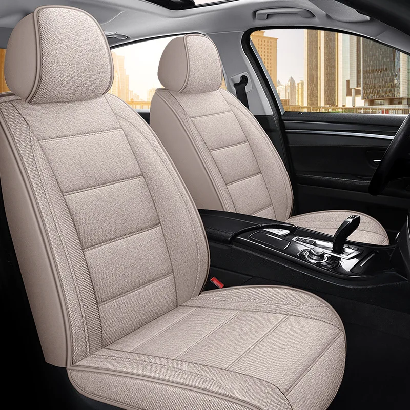 Universal Linen Auto Split Seat Full Seat Cover Breathable Comfortable Flax SUV Seat Cushion Full Seats Cover Protection JJ226