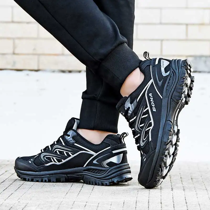 BONA New Designers Popular Sneakers Hiking Shoes Men Outdoor Trekking Shoes Man Tourism Camping Sports Hunting Shoes Trendy