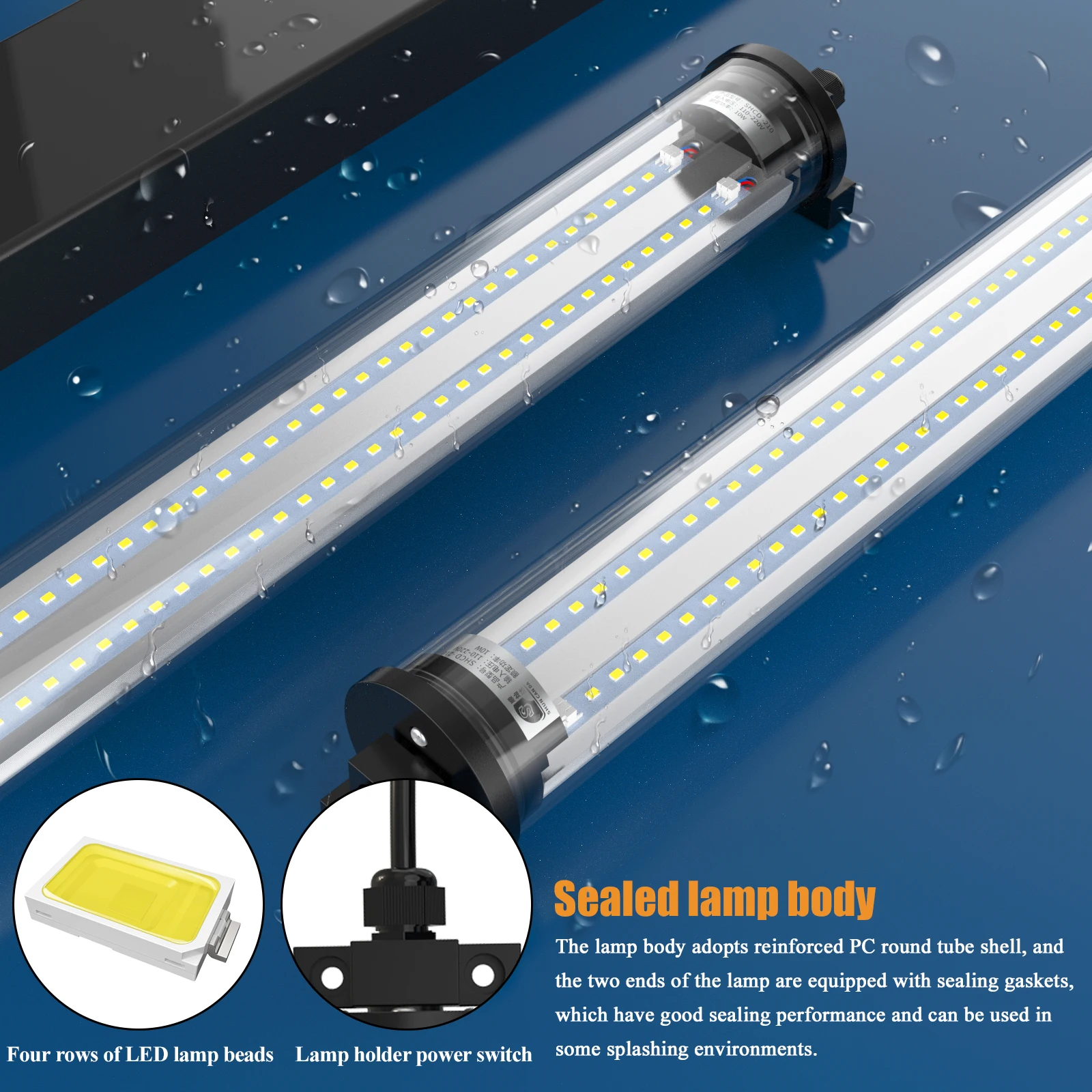 

12W18W/20W/220V Led Machine Tool Work Light Waterproof Oil-proof Explosion-proof Lamp CNC Lathe Lighting Lamp Aluminum Alloy Led