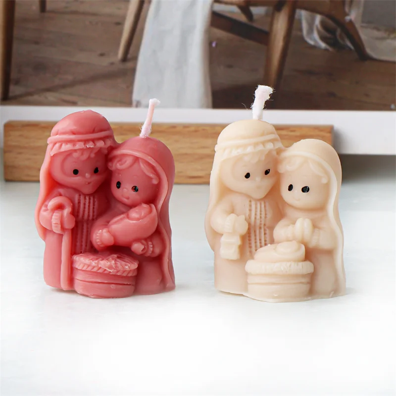 Mini Holding Baby Love Family Aromatherapy Candle Resin Molds Silicone New Life Birth Scene Father Hug Mother Plaster Mould