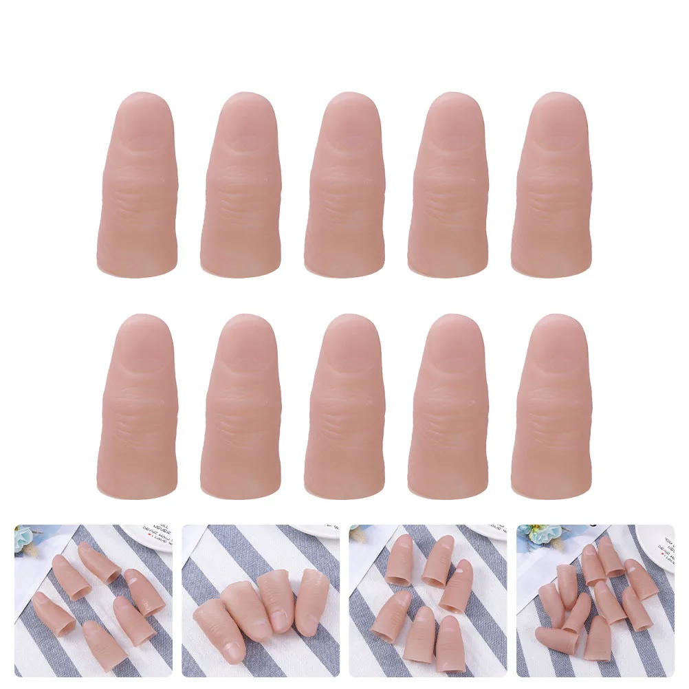 

20Pcs Fake Fingers Trick Fingers Thumb Tips Stage Show Prop Prank Finger Cover Simulation Realistic Finger Playthings
