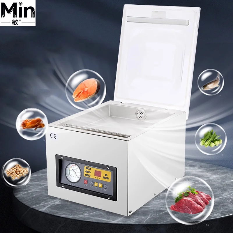 Customized Fully Automatic Large Commercial Vacuum Sealer Dry Wet Dual Use Vacuum Packaging Machine for Food Processing