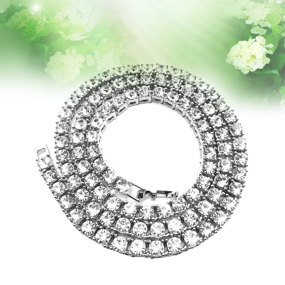 

Necklace Chain Rhinestone Necklaces Hiphop Jewelry for Men Christmas Crystal Women