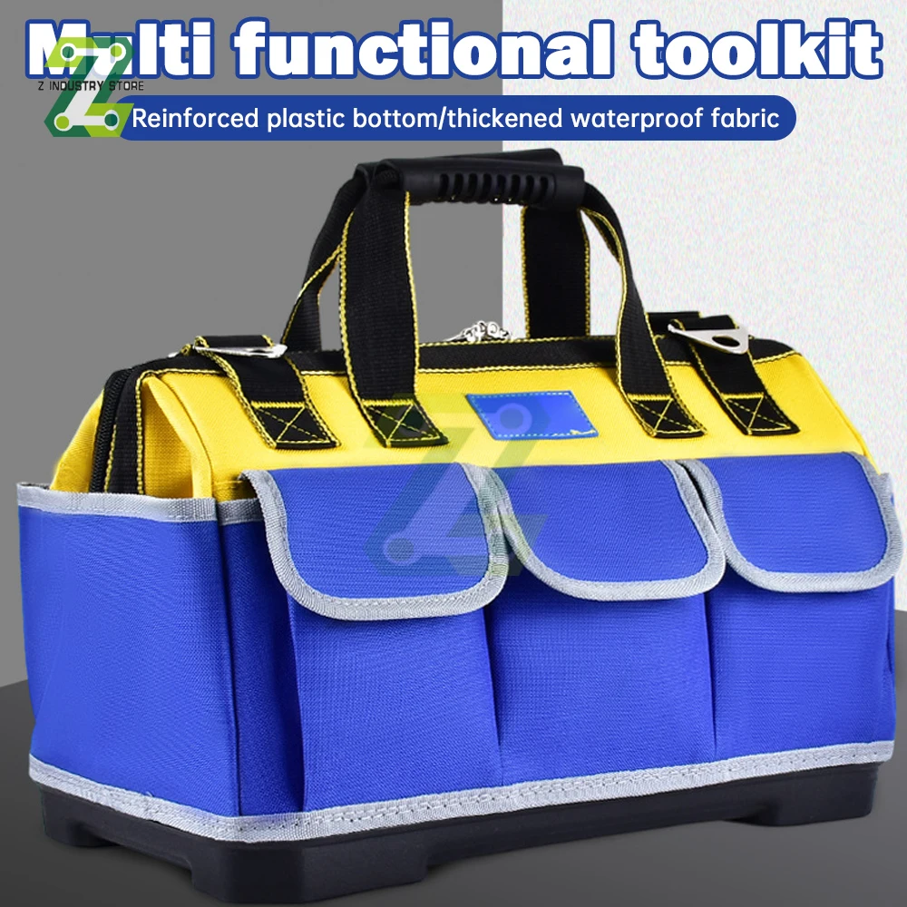 

Сумка для инструментов 13 дюймов, комплект инструментов для деревообработки электрика, пластиковая шасси, утолщенная холщовая водонепроницаемая ткань из полиэстера с 8 боковыми карманами