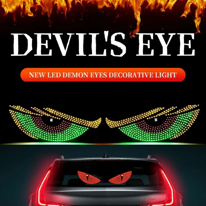 

2 шт. светодиодный глаз дьявола, лобовое стекло грузовика, задний сигнальный светильник, анимационный дисплей демона, аксессуары для авто украшения